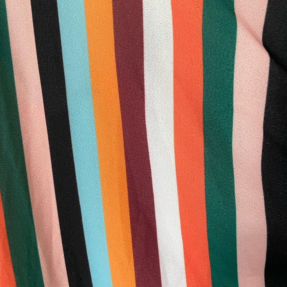 Asos Design Multi-Color 70’s Vertical Stripe Wrap… - image 3
